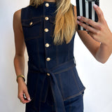 DENIM VEST + PANTS SET