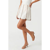 Shell Panel Linen Skort: Off White / M