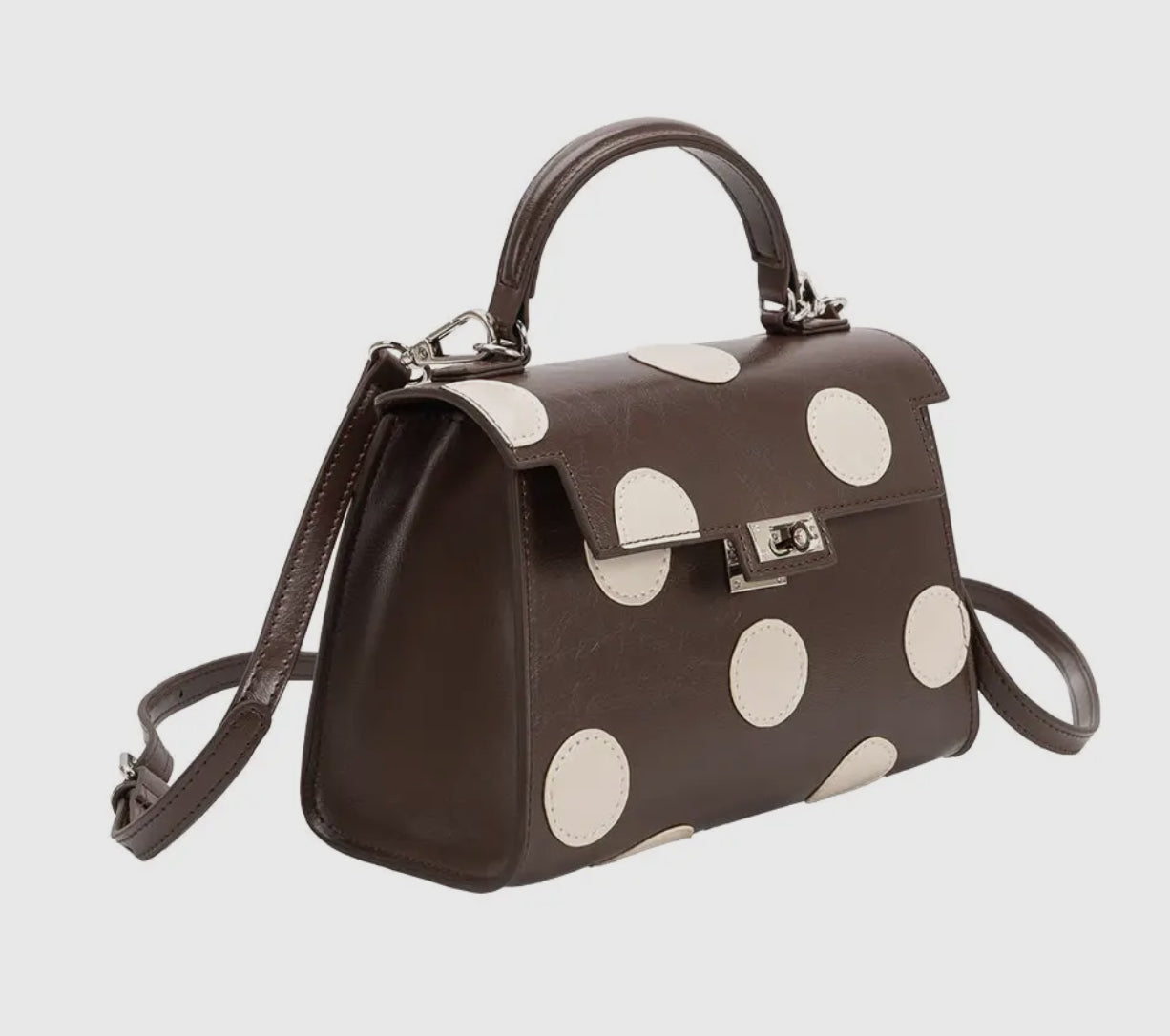 Brown Polka Dot Recycled Vegan Purse