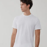 WHITE S/S SCOOP BOTTOM JERSEY TEE