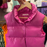 MAGENTA CROPPED PUFFER VEST