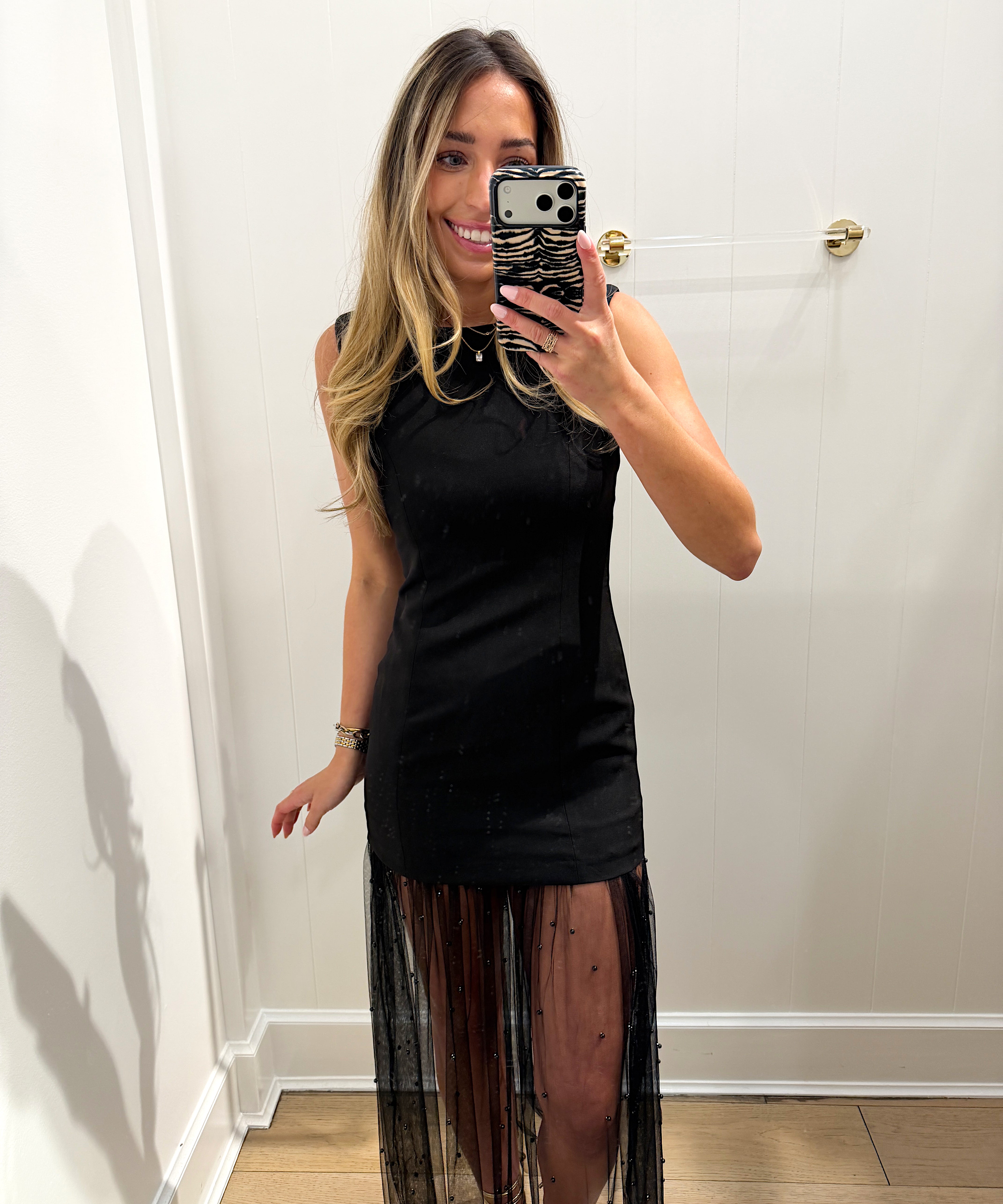 BLACK PEARL MECH EMBELLISHED MAXI DRESS