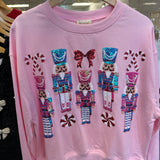 Black Candy Cane Sequin Top