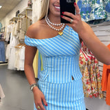 BLUE + GREEN STRIPE SET