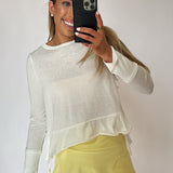 White Longsleeve Flow Top