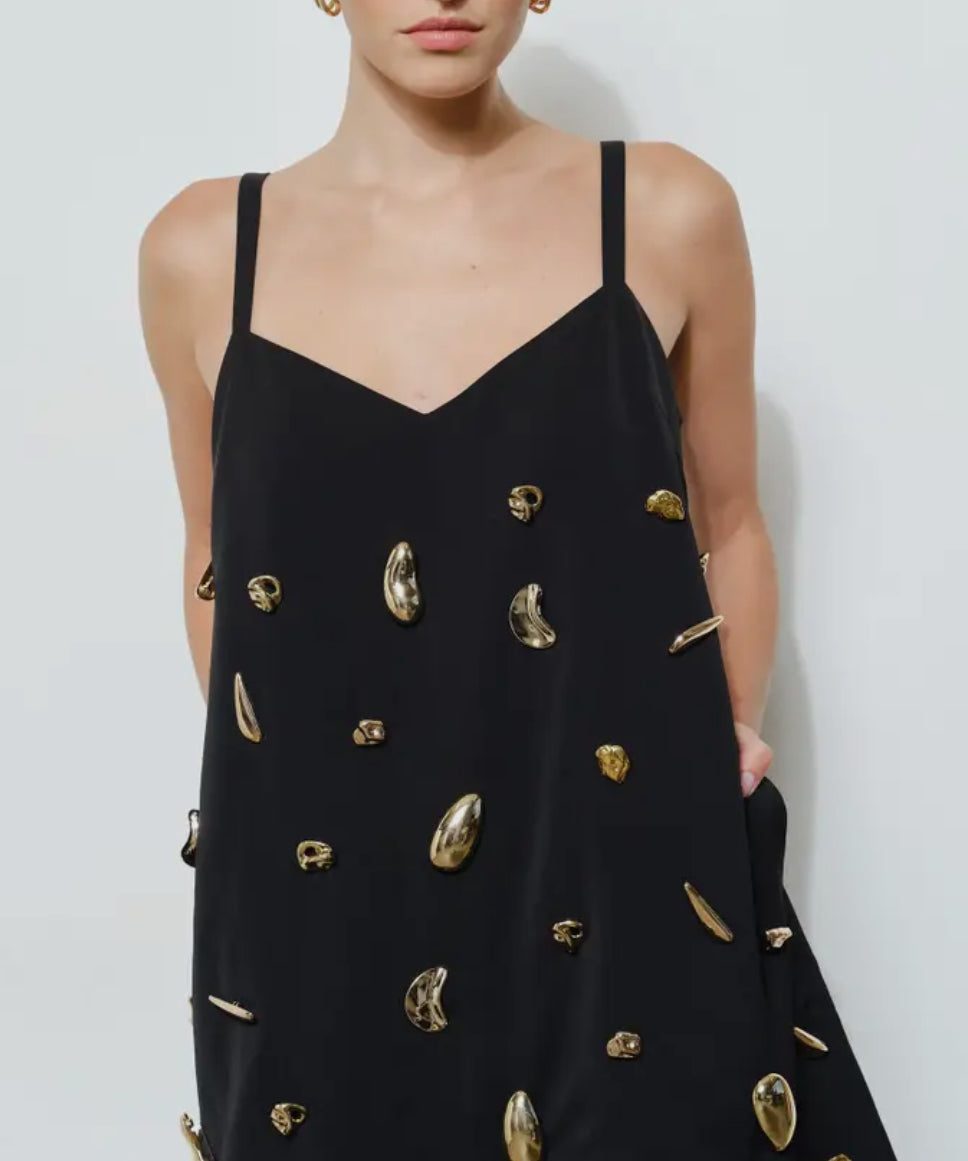 Black Embellished Mini Dress