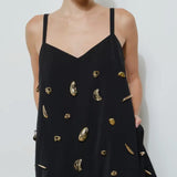 Black Embellished Mini Dress