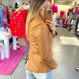 CAMEL PLEATHER BLAZER