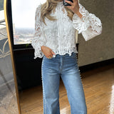 WHITE FLORAL LACE BLOUSE