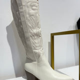WHITE EMBROIDERED WESTERN BOOT
