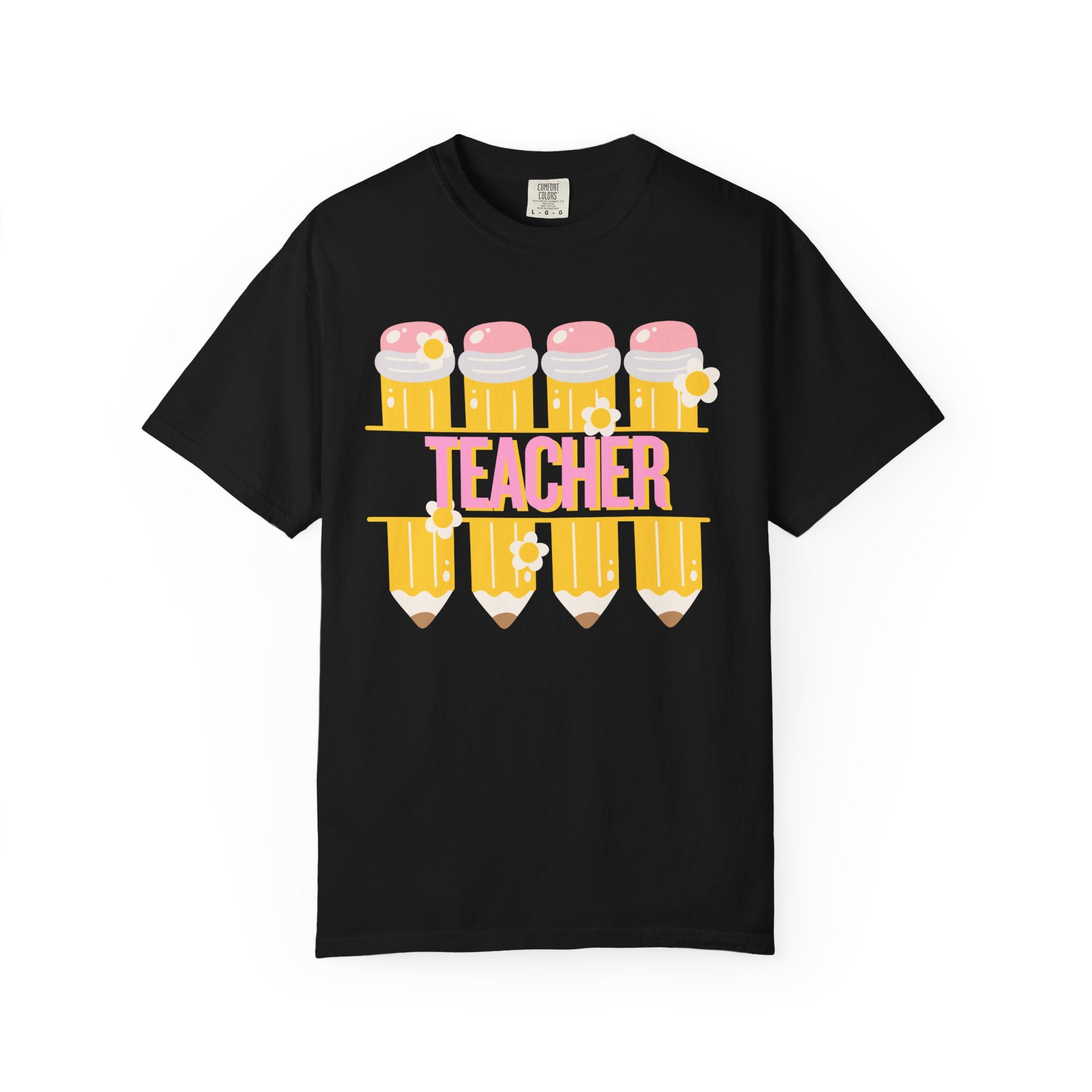 Teacher Pencil & Apple Graphic T-Shirt | Cute Back-to-School Gift for Educators
