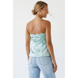Tailored Long Satin Tube Top: Light Tan / S-M-L(3-2-1)