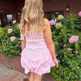 BABY PINK STRAPLESS ISABELLA BUBBLE DRESS