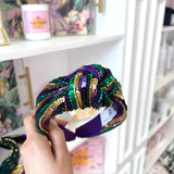 GOLD GREEN PURPLE SEQUIN HEADBAND