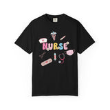 Nurse Cute Icons T-Shirt | Pastel Medical Graphic Tee for Nurses