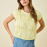 Lemon Sleeveless Tiered Top