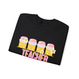 Teacher Pencil Crewneck Sweatshirt | Cute Pink & Yellow Teacher Appreciation Gift
