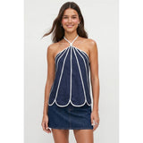 Shell Panel Linen Top: Off White / S