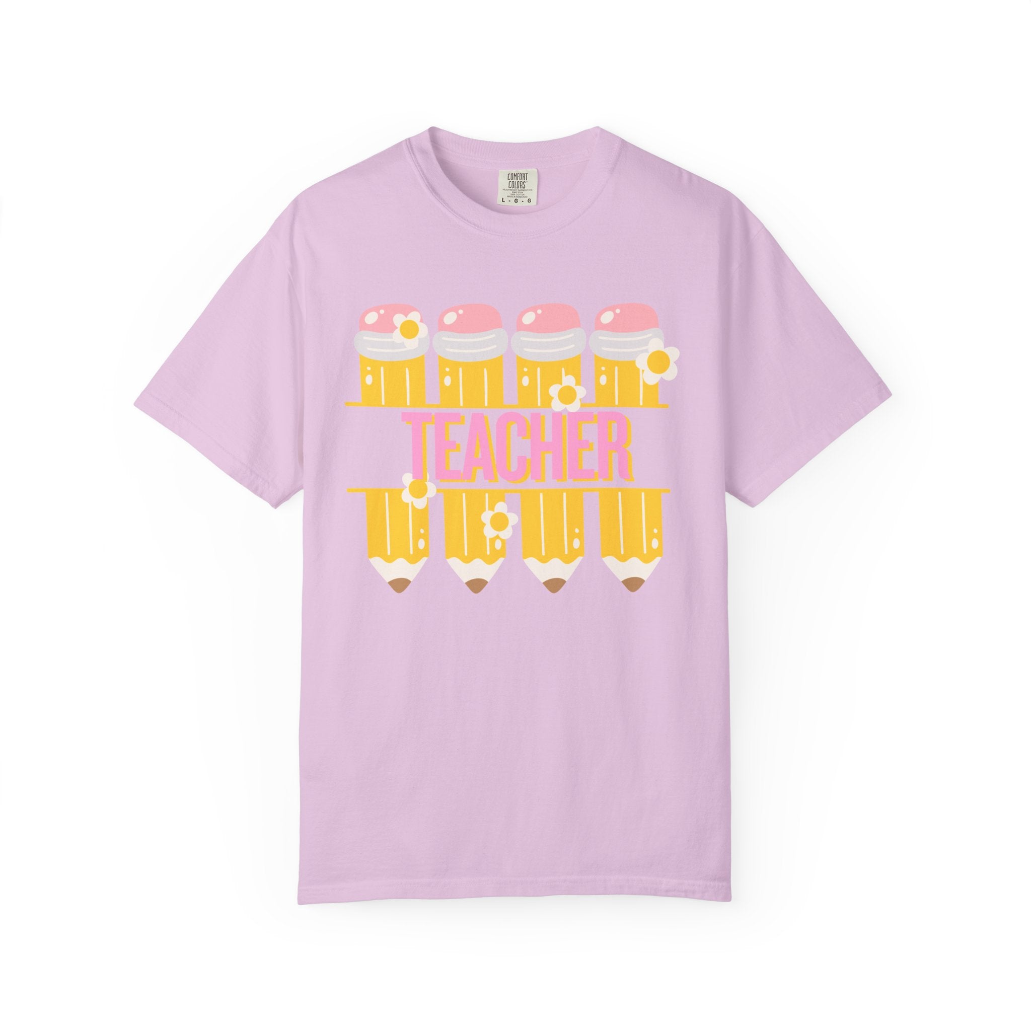 Teacher Pencil & Apple Graphic T-Shirt | Cute Back-to-School Gift for Educators