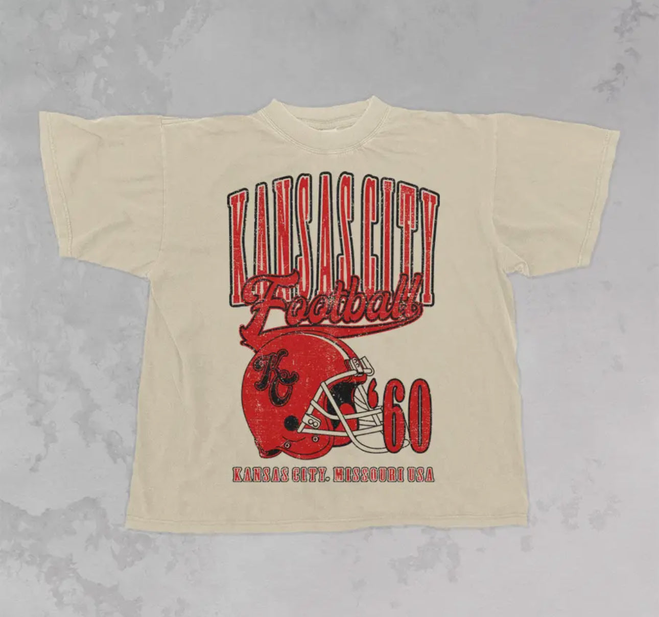 90's Ivory Vintage Kansas City Football Oversized Top