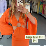 ORANGE CUTOUT DRESS