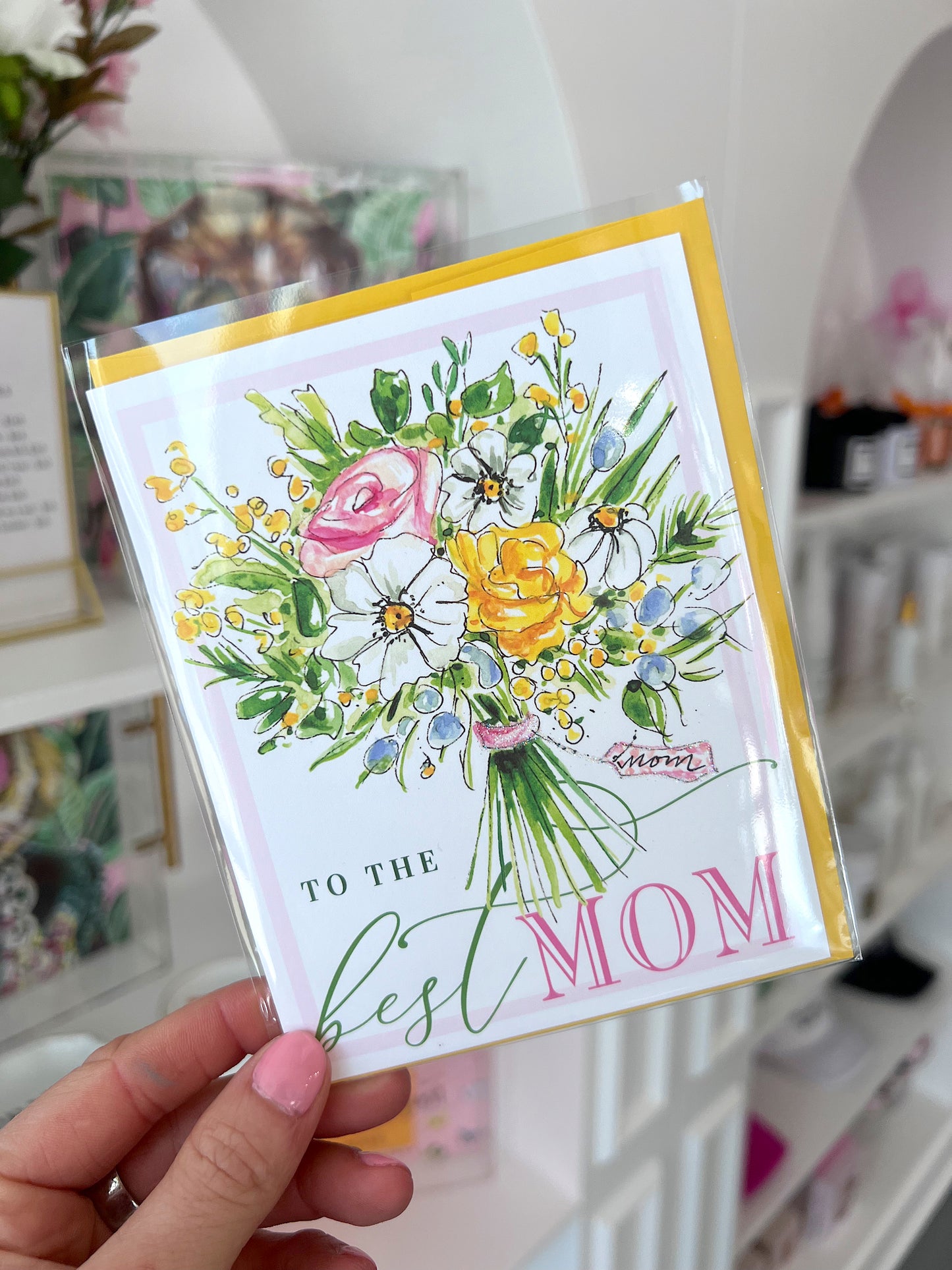 BEST MOM BOUQUET CARD