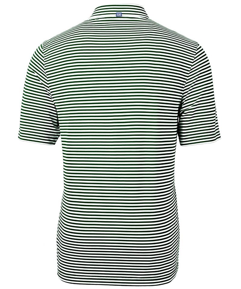 Hunter Green Cutter & Buck Stripe Mens Polo