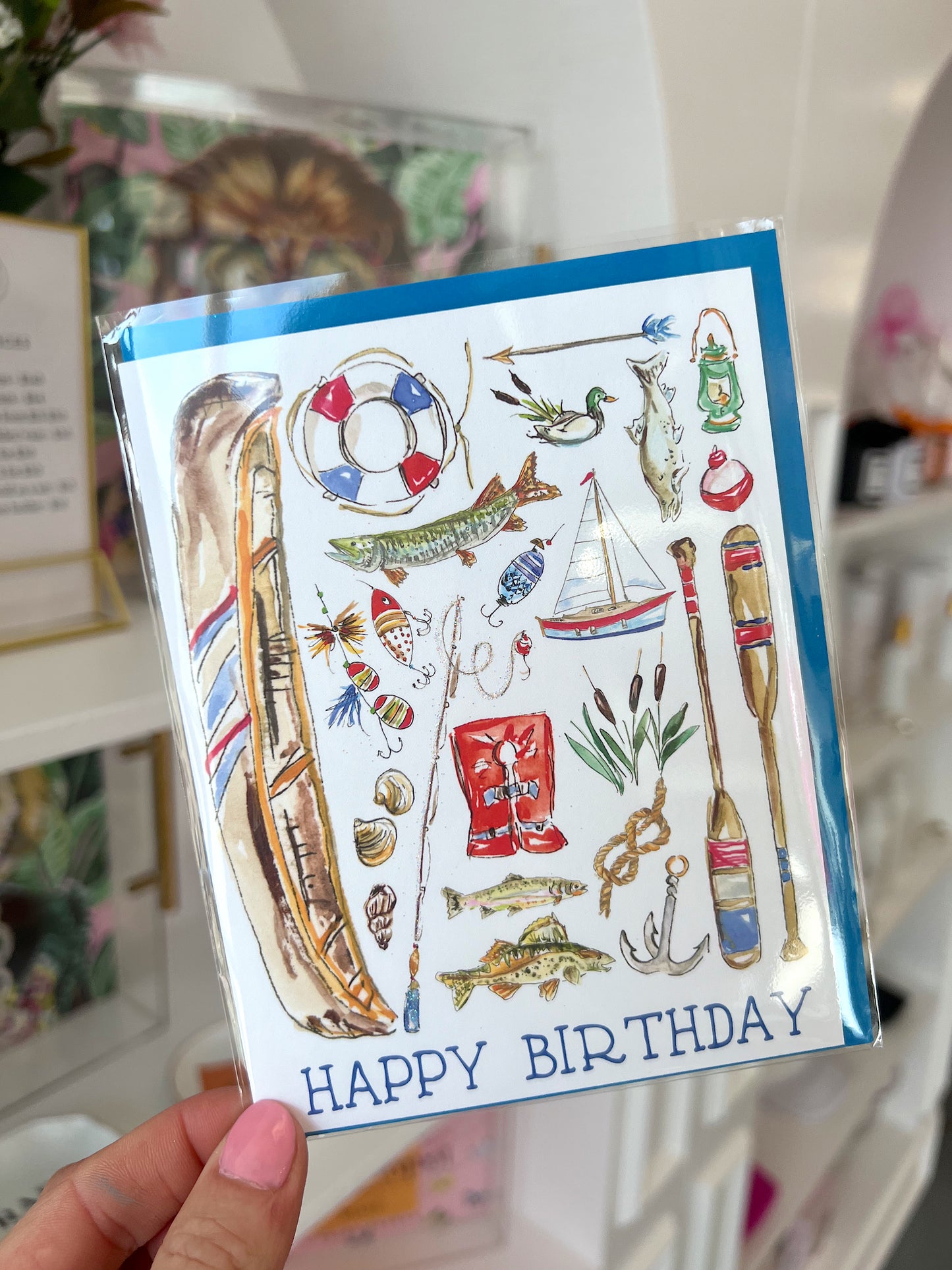 FISHING AND SAILING BIRTHDAY CARD