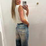 LBK HORSE PRINT DESIGN JEANS