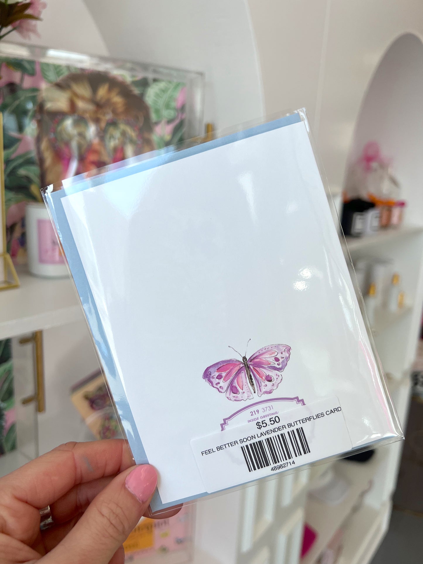 FEEL BETTER SOON LAVENDER BUTTERFLIES CARD