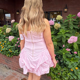 BABY PINK STRAPLESS ISABELLA BUBBLE DRESS