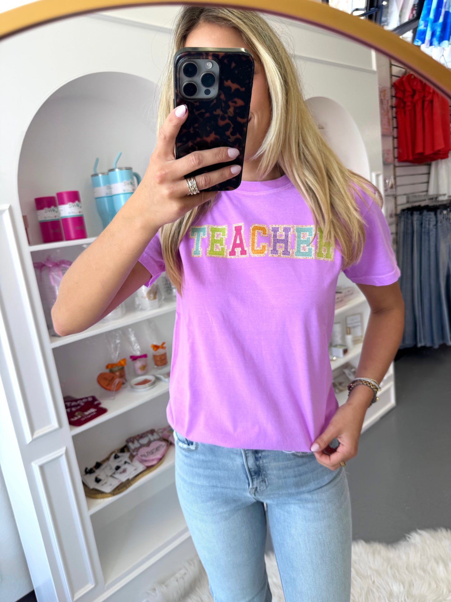 PURPLE TEACHER TEE