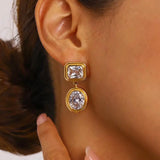 Gold Bezel Earrings Waterproof