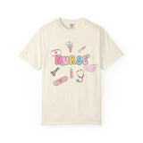 Nurse Cute Icons T-Shirt | Pastel Medical Graphic Tee for Nurses