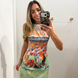 LBK Abstract Football Player Print Dress