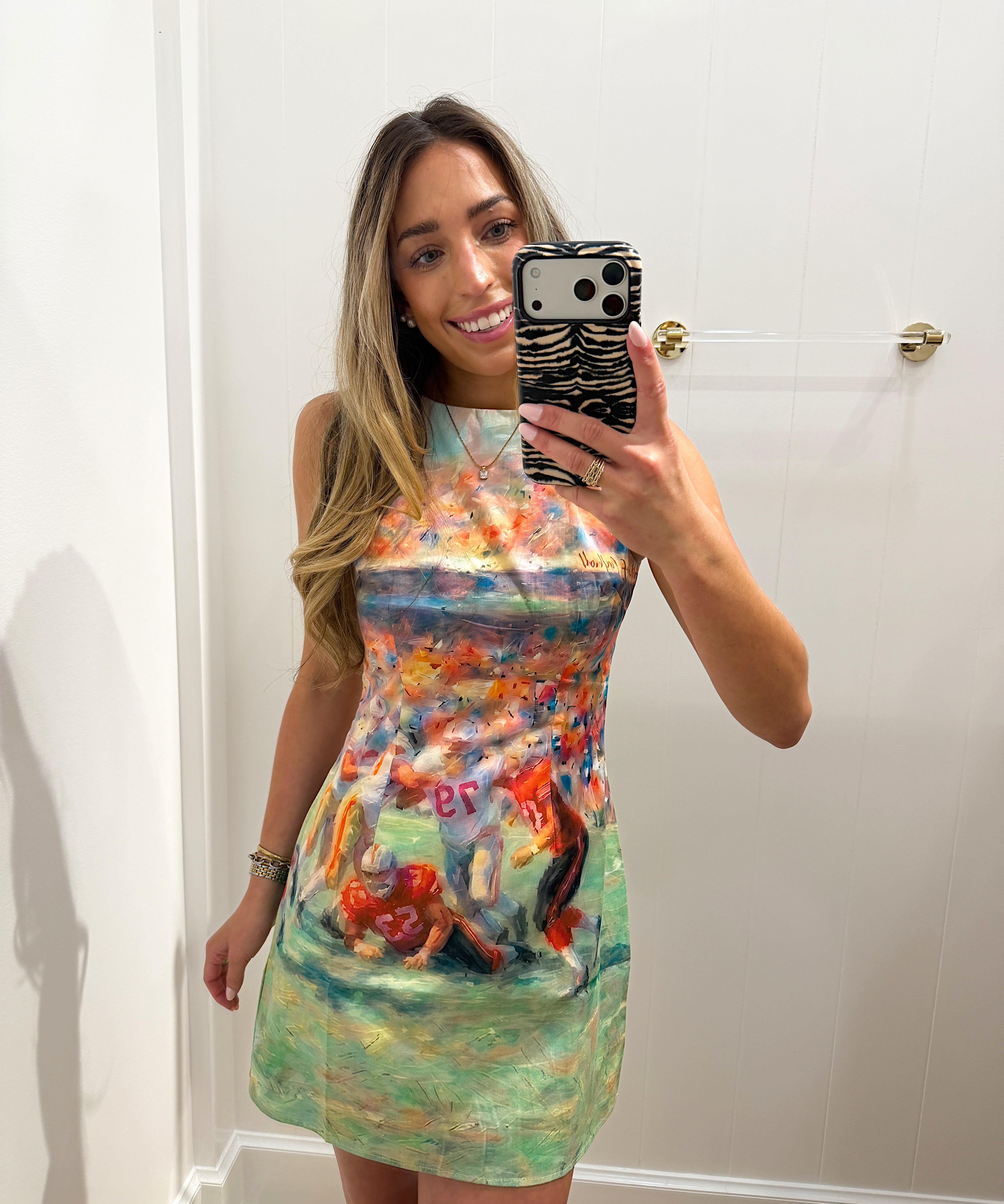 LBK Abstract Football Player Print Dress