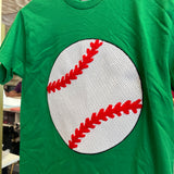 GREEN SEQUIN BASEBALL TEE