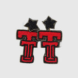 TEXAS TECH BEADED EARRINGS