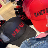 GAME DAY BLACK & RED TRUCKER HAT
