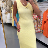 BUTTER YELLOW CROCHET TIE DRESS