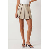 Shell Panel Linen Skort: Off White / L