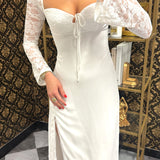 White Lace Corset Sweetheart Dress