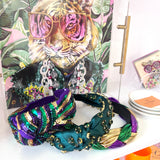 GOLD GREEN PURPLE SEQUIN HEADBAND