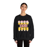 Teacher Pencil Crewneck Sweatshirt | Cute Pink & Yellow Teacher Appreciation Gift