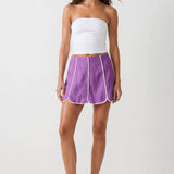 Shell Panel Linen Skort: Off White / M