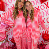 Pink & Red Stripe Soft Pajama Set