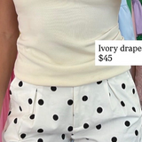 IVORY DRAPED BASIC TOP