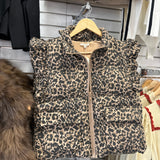 Leopard Zip Up Puffer Vest