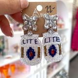 MILLER LITE BEADED EARRINGS