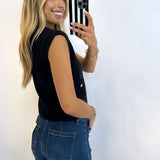 BLACK GOLD BUTTON KNIT VEST